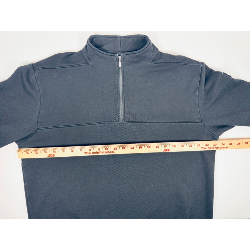 WillBo Sweatshirt Mens Large Black Quarter Zip Pullover Minimalist Made in USA - Picture 7 of 11